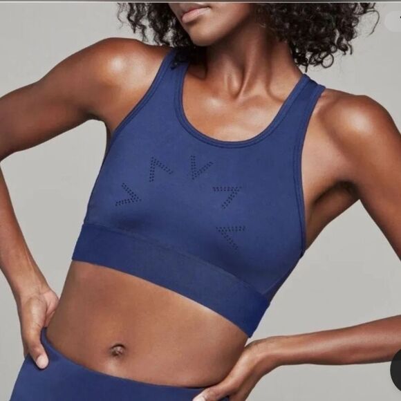 Varley Berkley Racerback Navy Sports Bra - Picture 1 of 4